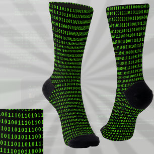 Eins und Zeroes Coding Green für schwarze Programm Socken
