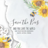 Eins von einer Art RETTE DIE BIEN Personalisiert Aufkleber (Vorderseite)