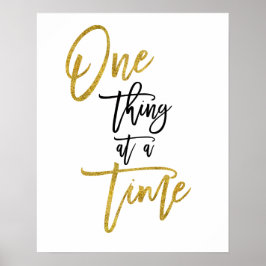 Eins zu einem inspirierenden Zitat Gold/Schwarz Poster