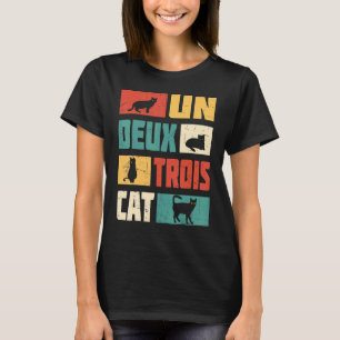 Eins Zwei Drei Katze Niedlich Retro Vintage Katze T-Shirt