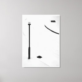 Eins, Zwei, Drei - Schnee, Schwarz und Weiß. Leinwanddruck