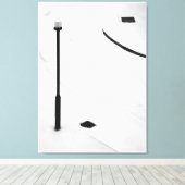 Eins, Zwei, Drei - Schnee, Schwarz und Weiß. Leinwanddruck (Insitu (Holzboden))