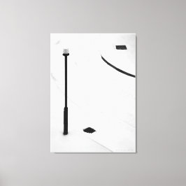 Eins, Zwei, Drei - Schnee, Schwarz und Weiß. Leinwanddruck