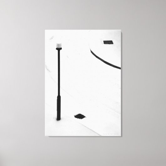 Eins, Zwei, Drei - Schnee, Schwarz und Weiß. Leinwanddruck (Vorderseite)