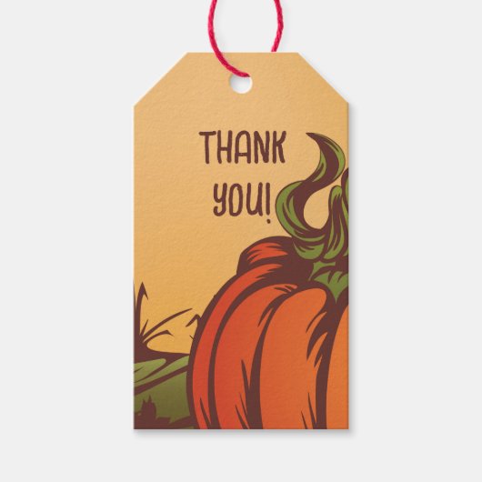 Einsam kürzen eines das Feld. Herbstblätter fallen Geschenkanhänger (Vorderseite)