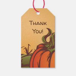 Einsam kürzen eines das Feld. Herbstblätter fallen Geschenkanhänger