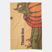 Einsam kürzen eines das Feld. Herbstblätter fallen Geschirrtuch (Vertikal)