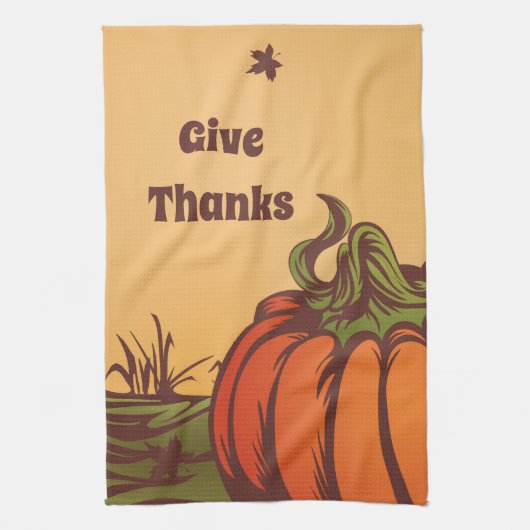 Einsam kürzen eines das Feld. Herbstblätter fallen Geschirrtuch (Vertikal)