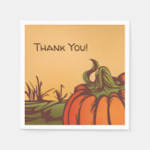 Einsam kürzen eines das Feld. Herbstblätter fallen Serviette (Vorderseite)