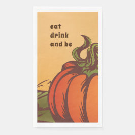 Einsam kürzen eines das Feld. Herbstblätter fallen Serviette