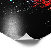 Einsame Anmut in Rot - Frau im Regen Fotodruck (Ecke)