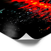 Einsame Anmut in Rot - Frau im Regen Poster (Ecke)