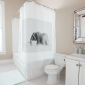 Einsame Elefant (High Key) Duschvorhang (Beispiel)
