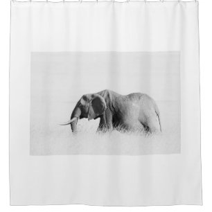 Einsame Elefant (High Key) Duschvorhang