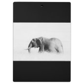 Einsame Elefant (High Key) Klemmbrett (Rückseite)