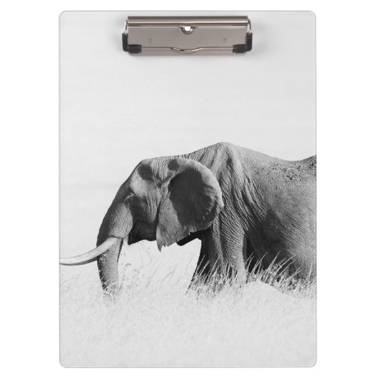 Einsame Elefant (High Key) Klemmbrett (Vorderseite)