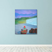 Einsame Frau macht Kimchi in Korea Leinwanddruck (Insitu (Holzboden))