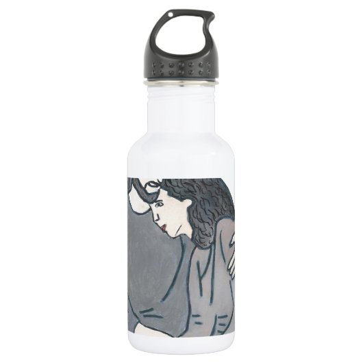 Einsame Frau trifft Gott Trinkflasche (Vorderseite)