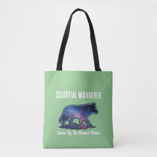 Einsame Galaxie-Wolf-Silhouette Tasche