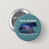 Einsame Galaxie-Wolf-Silhouette (wilde Universum) Button (Vorne & Hinten)