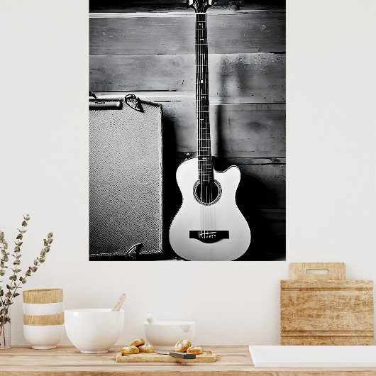 einsame Gitarre Poster (Küche)