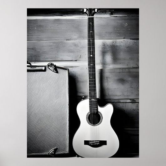 einsame Gitarre Poster (Vorne)