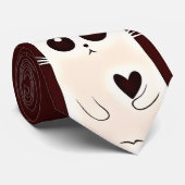 Einsame Herz-Katze Krawatte (Gerollt)