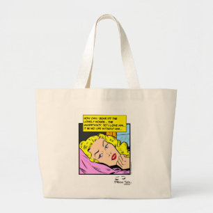Einsame Herzen Retro-Romanze-Comic Jumbo Stoffbeutel