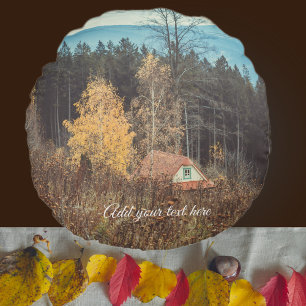 Einsame Hütte Rundes Kissen