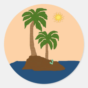 Einsame Inselaufkleber Runder Aufkleber