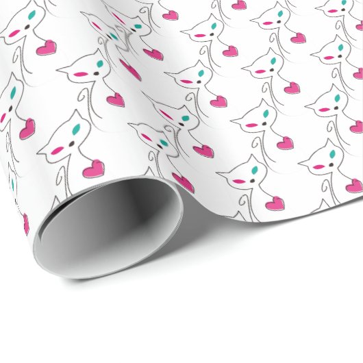einsame Katze Geschenkpapier (Rolleneckpunkt)
