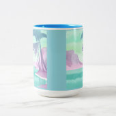 Einsame Lagune in Pastellfarben Zwei-Tone-Tasse Zweifarbige Tasse (Mittel)