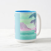 Einsame Lagune in Pastellfarben Zwei-Tone-Tasse Zweifarbige Tasse (VorderseiteRechts)