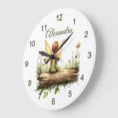 Einsame Mutter sitzt auf einem Log Große Wanduhr (Winkel)