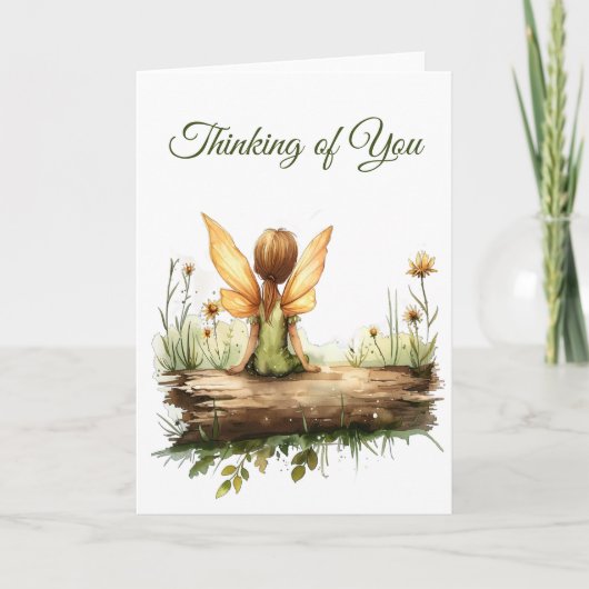 Einsame Mutter sitzt auf einem Log Karte (Vorderseite)