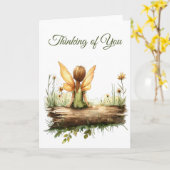 Einsame Mutter sitzt auf einem Log Karte (Gelbe Blume)