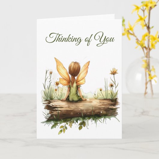 Einsame Mutter sitzt auf einem Log Karte (Gelbe Blume)