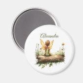 Einsame Mutter sitzt auf einem Log Magnet (Vorderseite/Rückseite)