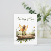 Einsame Mutter sitzt auf einem Log Postkarte (Stehend Vorderseite)