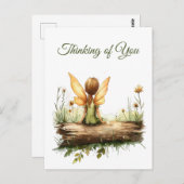 Einsame Mutter sitzt auf einem Log Postkarte (Vorne/Hinten)