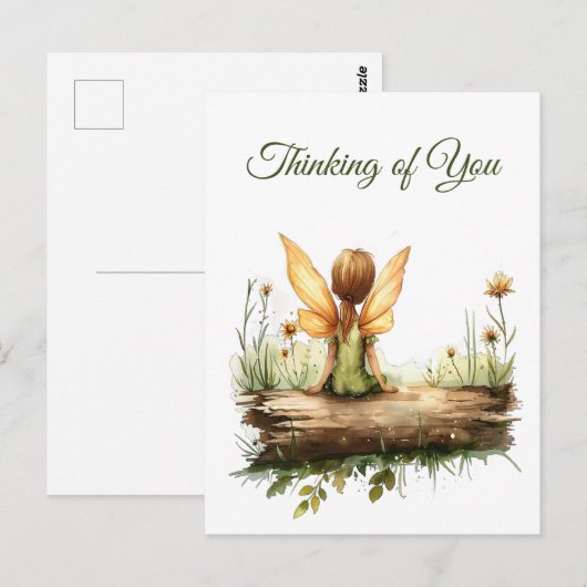 Einsame Mutter sitzt auf einem Log Postkarte (Vorne/Hinten)