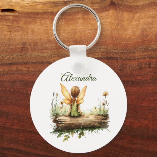 Einsame Mutter sitzt auf einem Log Schlüsselanhänger (Rückseite)