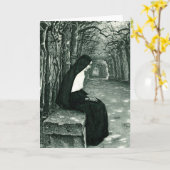 einsame Nonne Karte (Gelbe Blume)