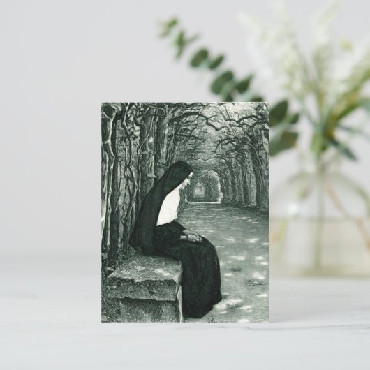 einsame Nonne Postkarte (Stehend Vorderseite)