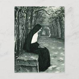 einsame Nonne Postkarte