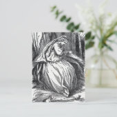 Einsame Prinzessin mit Frosch im Wald Postkarte (Stehend Vorderseite)