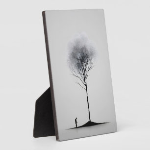 Einsame Reflexion Minimalistisches Schwarz und Wei Fotoplatte