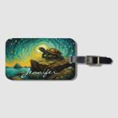 Einsame Schildkrötendenken Gepäckanhänger (Vorderseite (Horizontal))