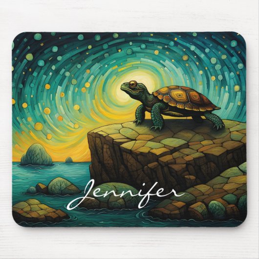 Einsame Schildkrötendenken Mousepad (Vorne)