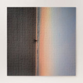 Einsame Sonnenaufgang Radtour am Strand - 20x20 Puzzle (Horizontal)